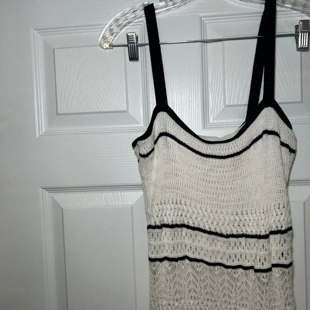 Abercrombie & Fitch Crochet Maxi Dress Black White Size M